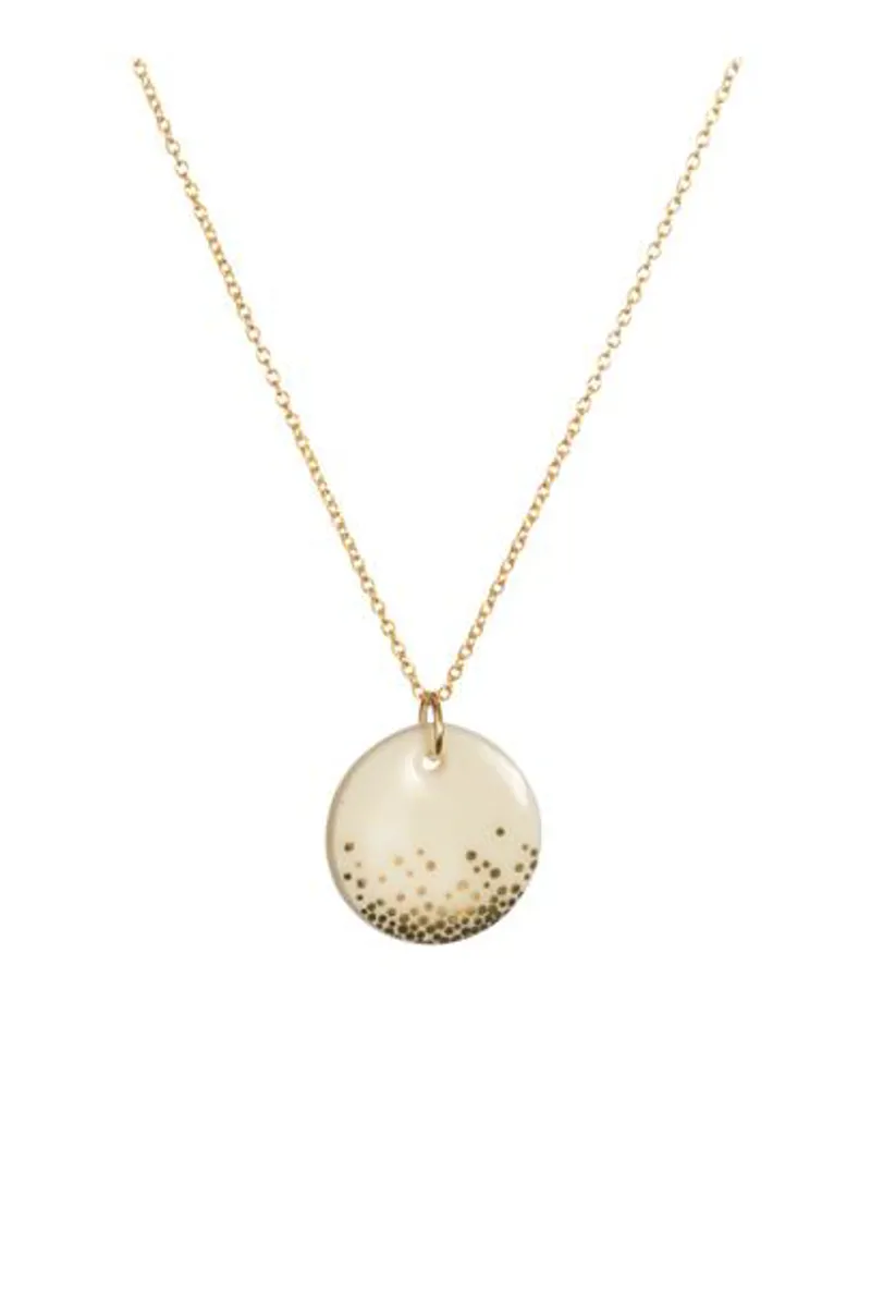One and Eight Gold Mist Porcelain Charm Necklace